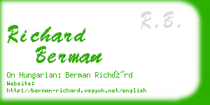 richard berman business card